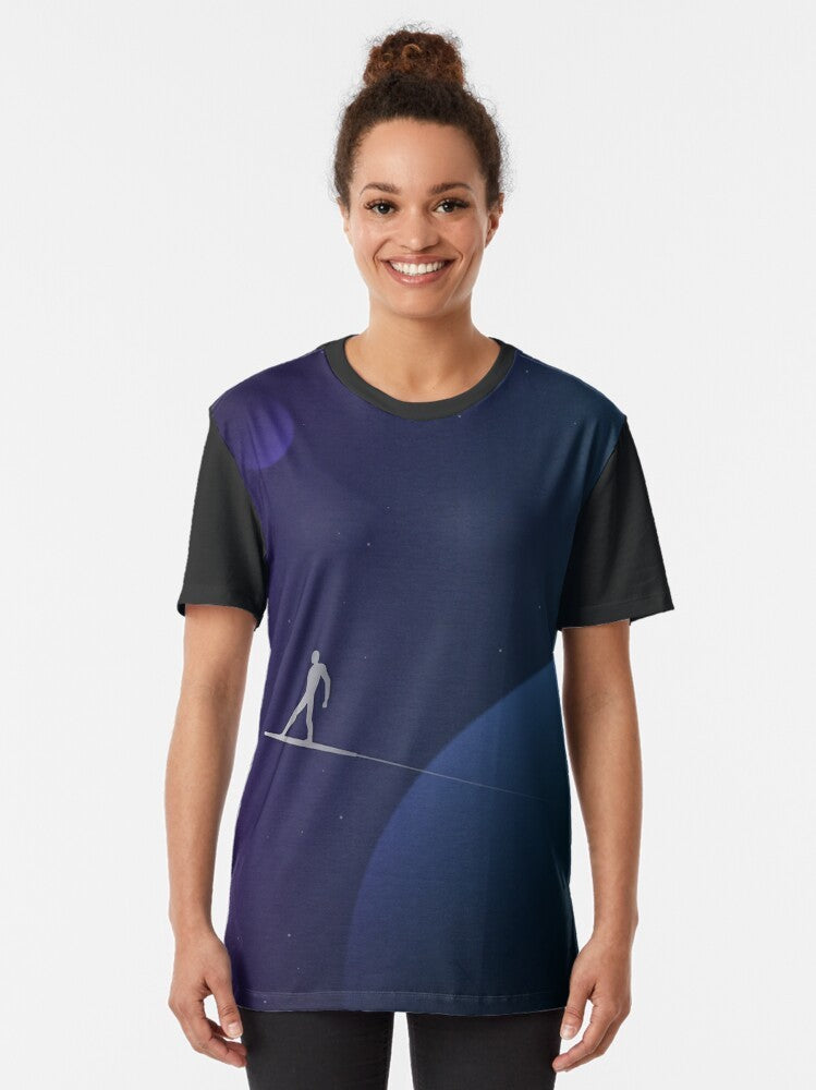 Silver Surfer minimal graphic design on a t-shirt - Women