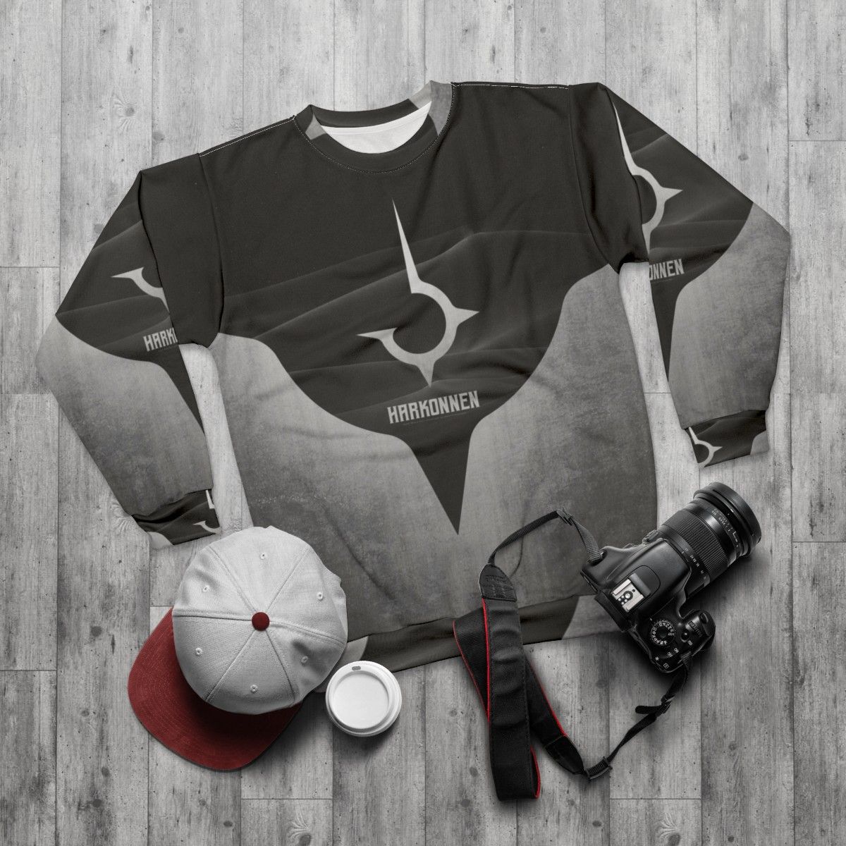 Dune Titanium Sweatshirt - Harkonnen Inspired Fan Art - flat lay