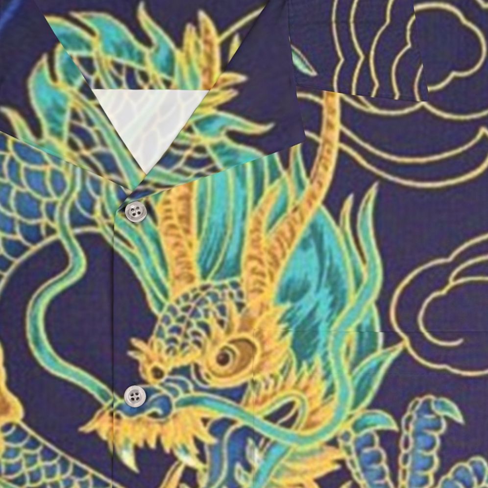 Enchanted dragon Hawaiian shirt with mythological pattern - Detail