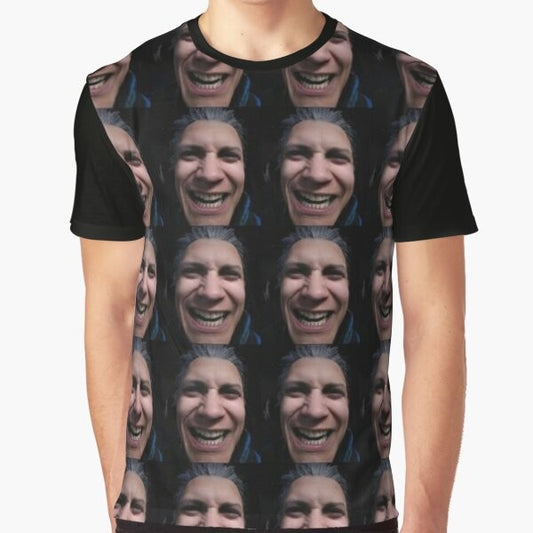 Cursed Vergil from Devil May Cry graphic design on a t-shirt