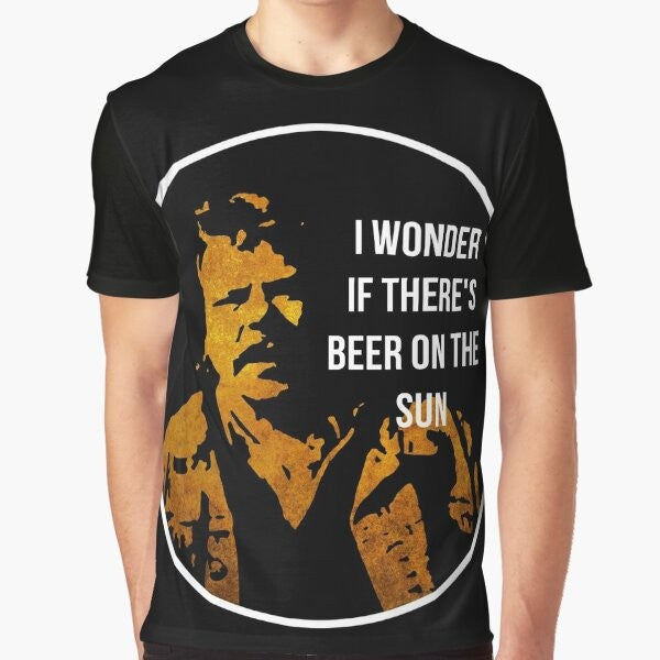 Zap Rowsdower Beer Quote Graphic T-Shirt featuring a humorous and rare quote from the cult classic movie "The Final Sacrifice".