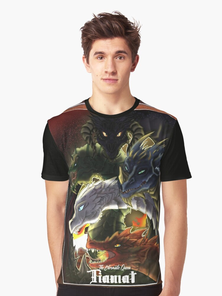 Tiamat, the Chromatic Dragon from Dungeons & Dragons, featured on a graphic t-shirt design - Men