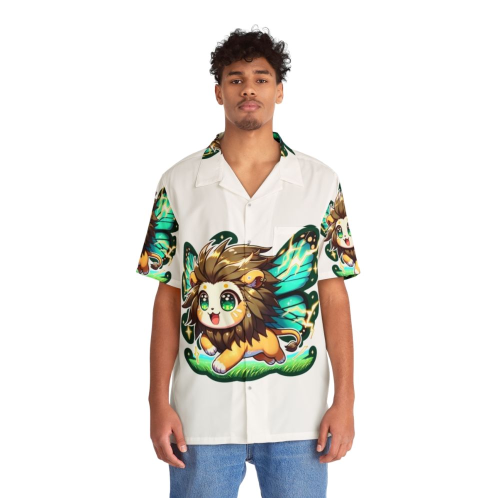 Electro Butterfly Lion Legendary Animals Hawaiian Shirt - People Front