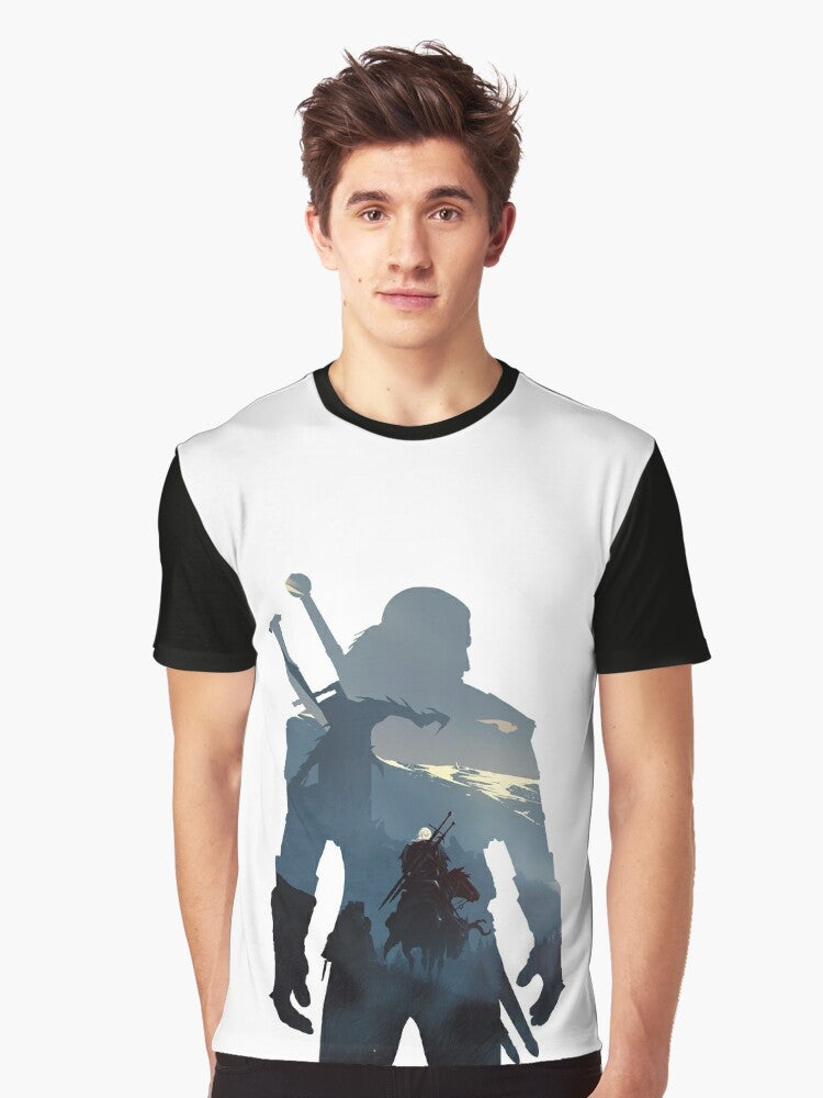 Witcher: The Wild Hunt Graphic T-Shirt featuring characters from the popular video game and Netflix series - Men