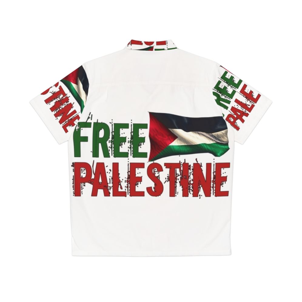 Free Palestine Hawaiian Shirt featuring Palestinian flag - Back