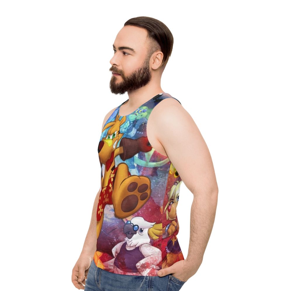 Ty The Tasmanian Tiger Unisex Tank Top - men side