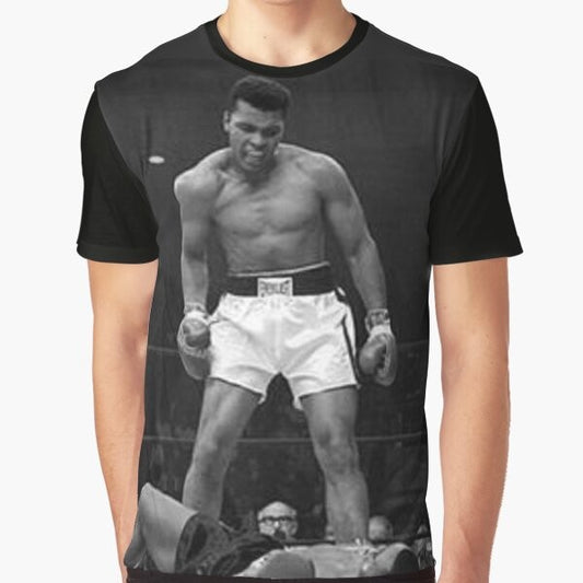 Graphic t-shirt with an illustration of legendary boxer Muhammad Ali