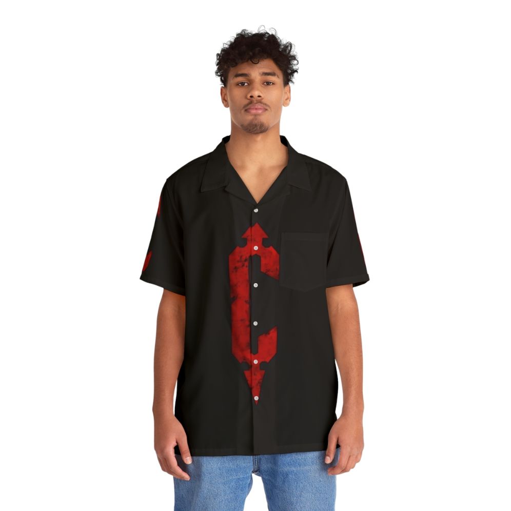 Castlevania Trefoil Symbol Hawaiian Shirt for Retro Gamers - People Front