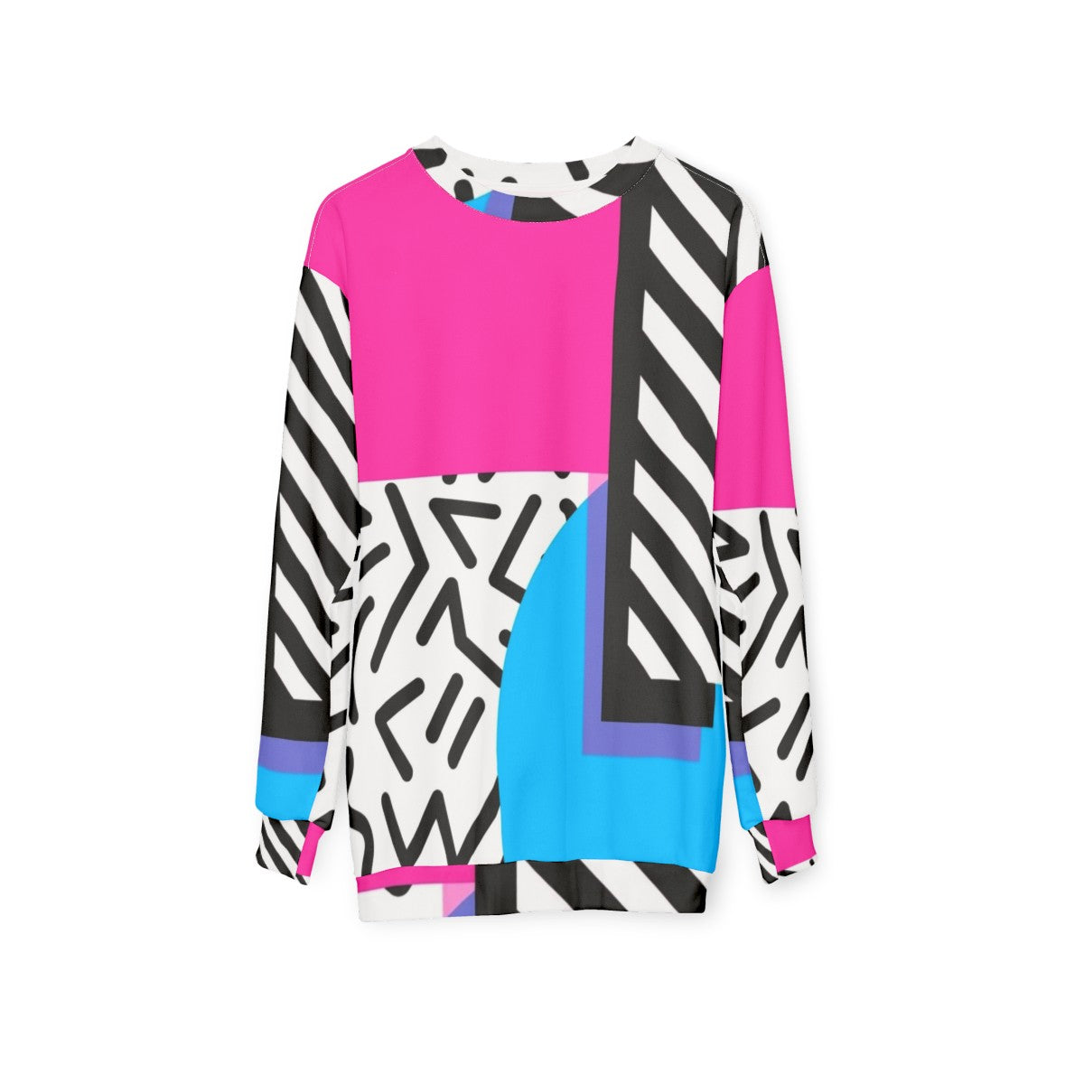 Colorful retro abstract geometric pattern sweatshirt - hanging