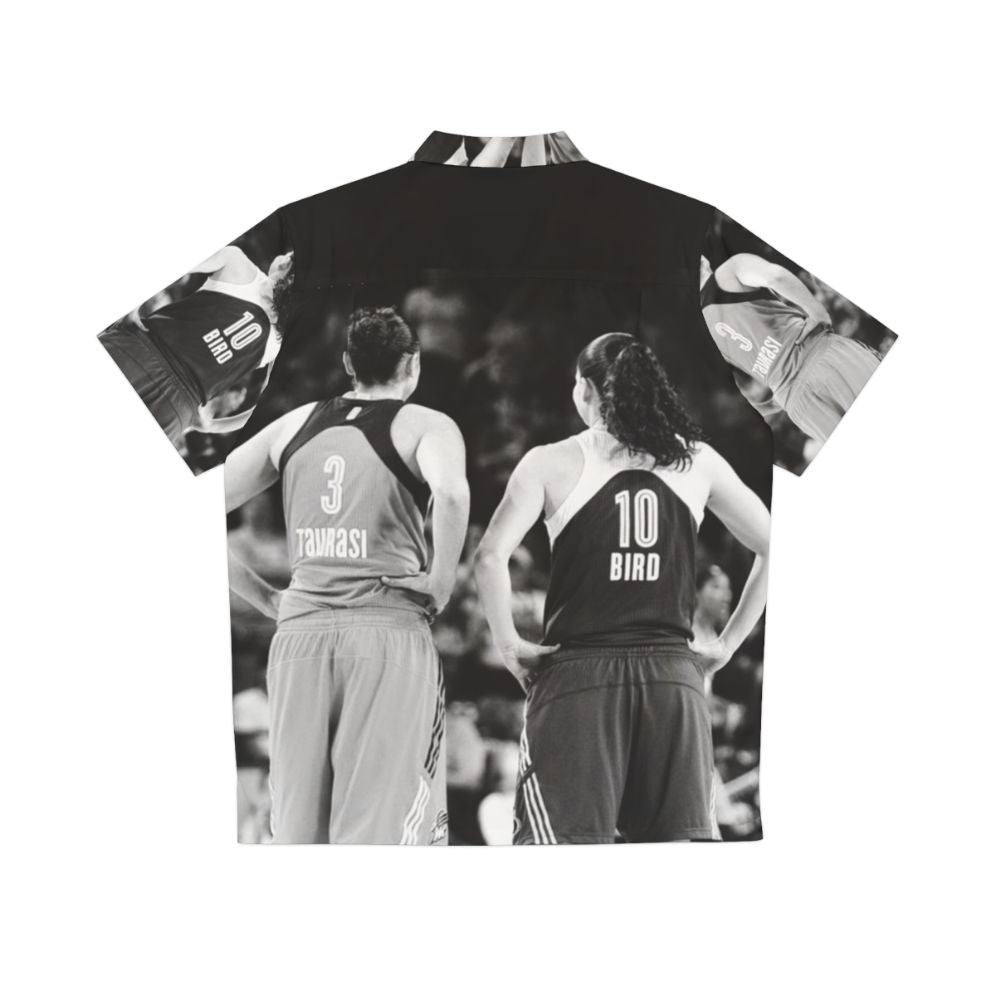 WNBA Legends Diana Taurasi and Sue Bird Black and White Hawaiian Shirt - Back