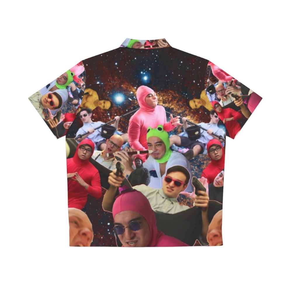 Filthy Frank Hawaiian Shirt with Vibrant Galaxy Print - Back