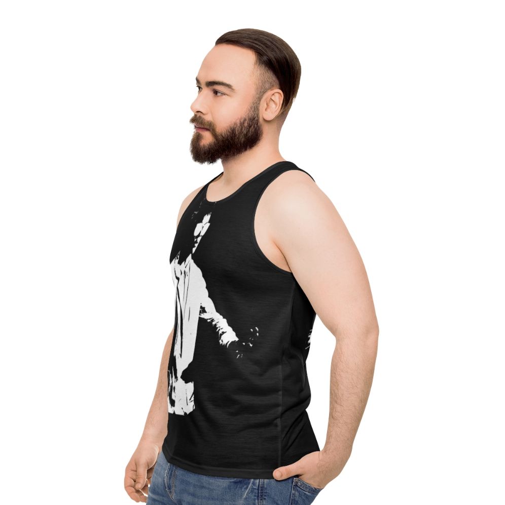 Big Science Unisex Tank Top featuring experimental music album art - men side