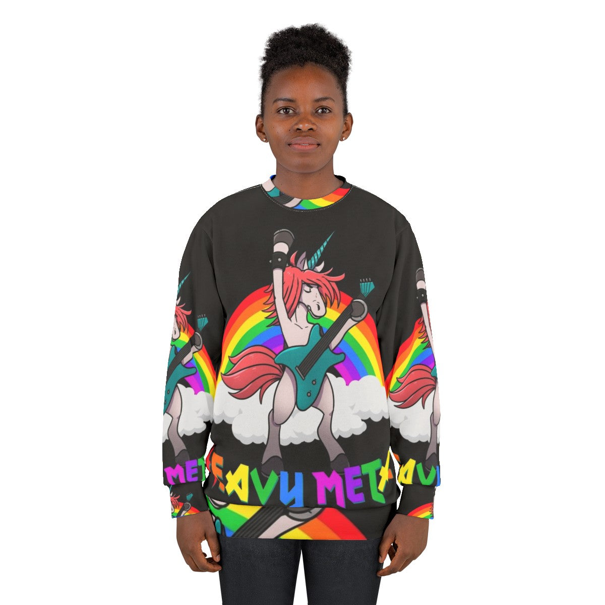 Heavy Metal Unicorn Music Guitar Sweatshirt - women