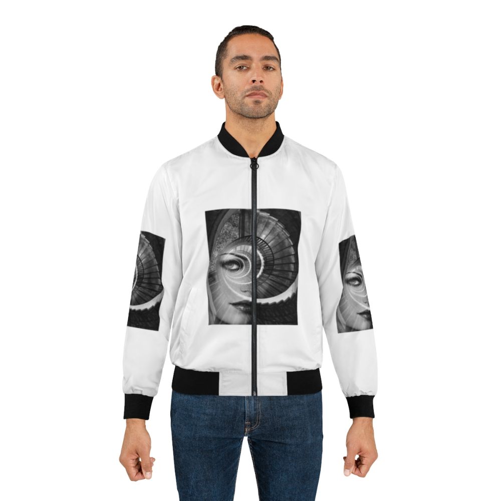 Dreamy spiral geometric abstract pattern bomber jacket - Lifestyle