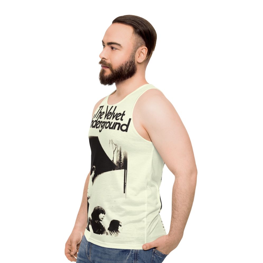 Velvet unisex tank top with retro music-inspired design - men side