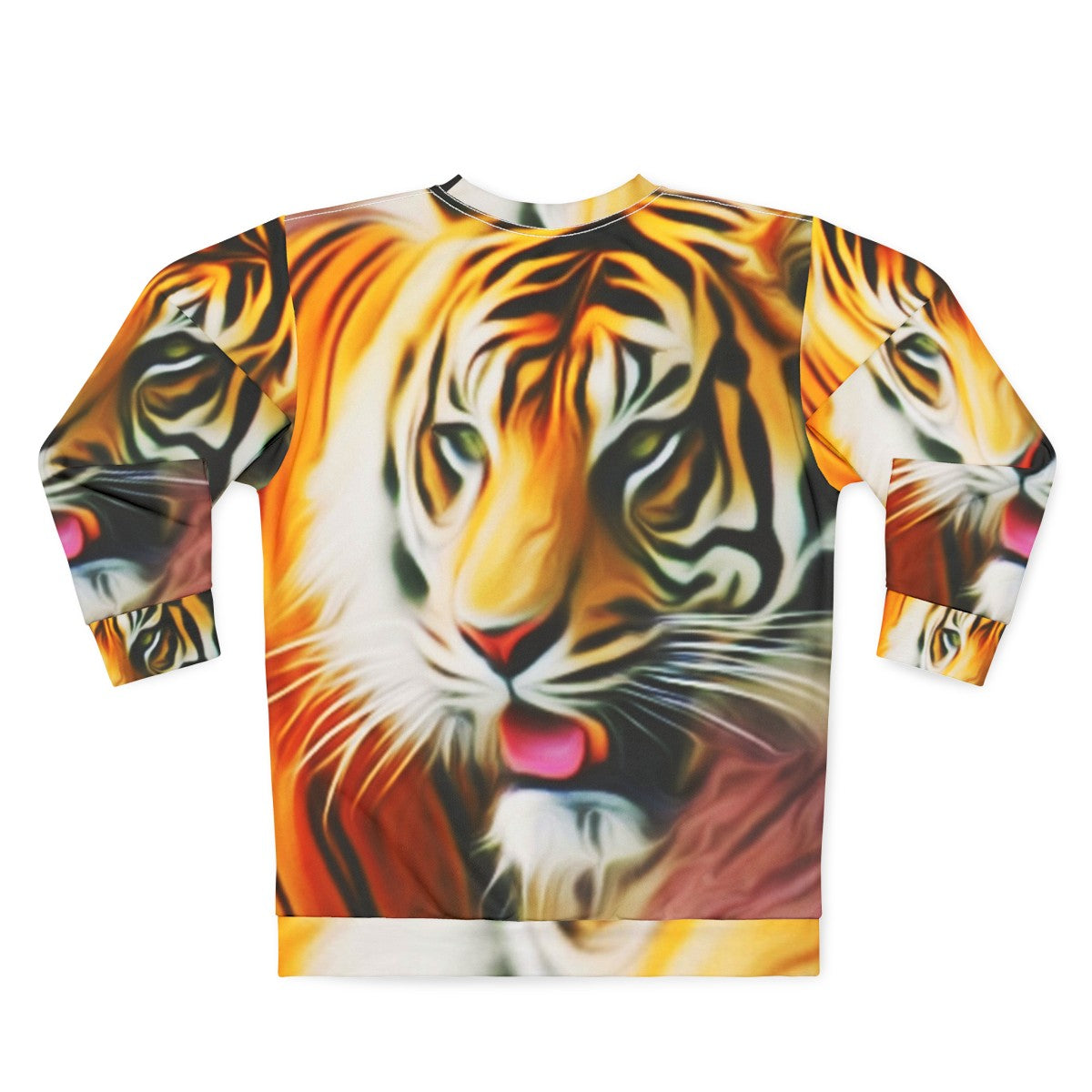 Colorful abstract tiger graphic on sweatshirt - Back