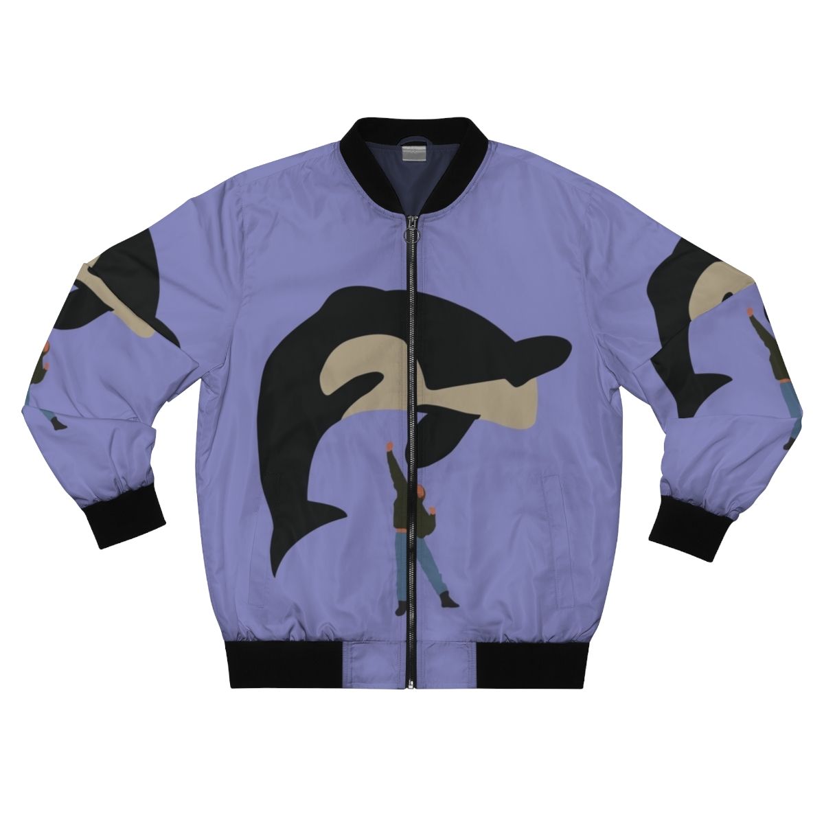 90s inspired "Free Willy" orca graphic bomber jacket