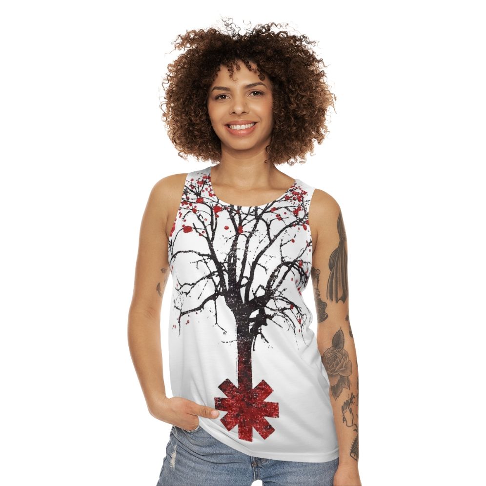 Unisex tank top featuring the Red Hot Chili Peppers logo - women