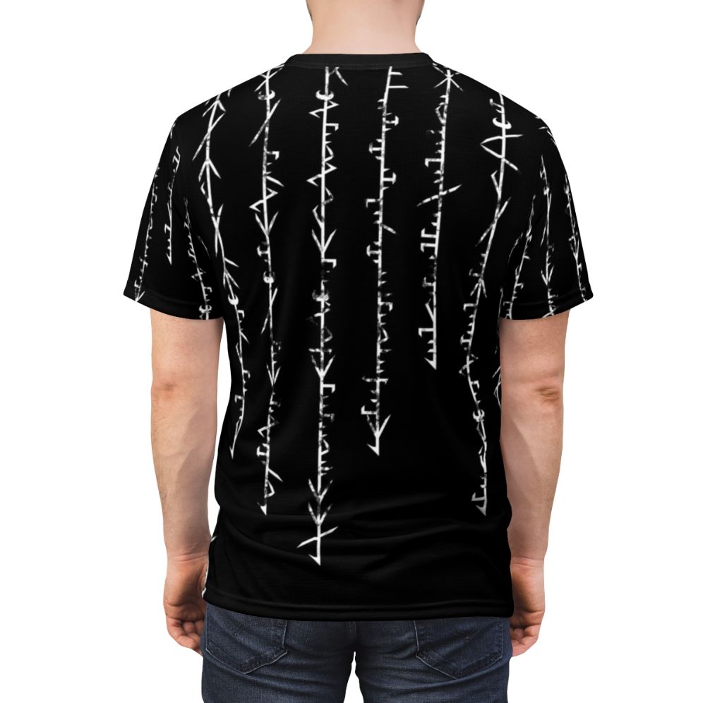 Phyrexian-inspired dark t-shirt with intricate design for Magic: The Gathering fans - men back