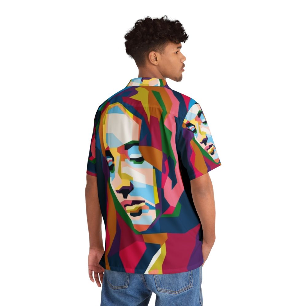 Abstract Geometric Joan Baez WPAP Hawaiian Shirt - Flat lay