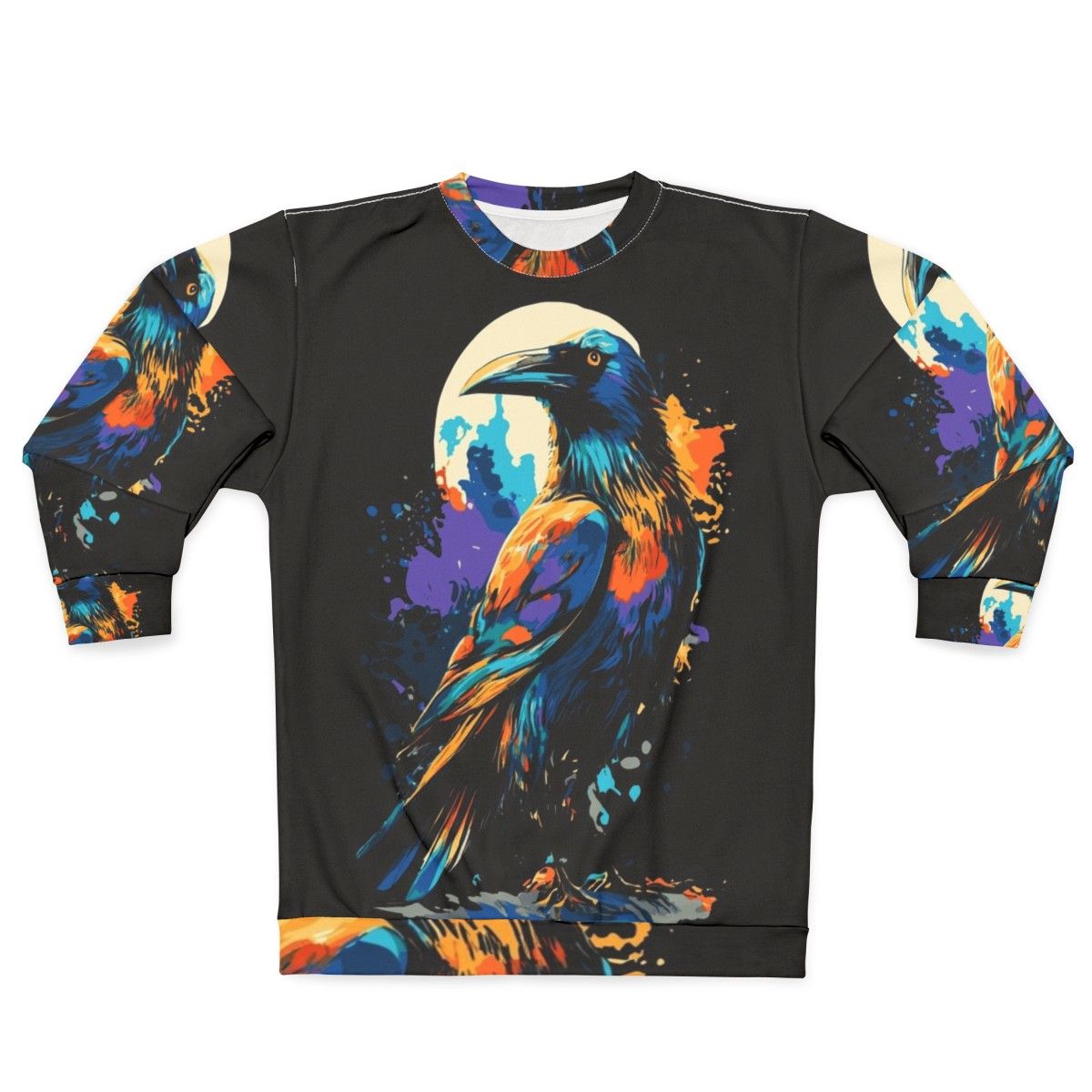 Cute Crow Ravens Crows Colorful Sweatshirt