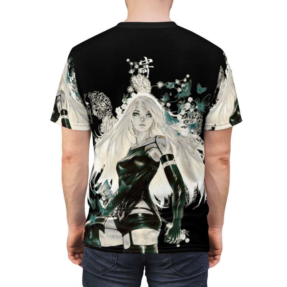 Magical butterflies and floral patterns adorn this high-quality AOP t-shirt - men back