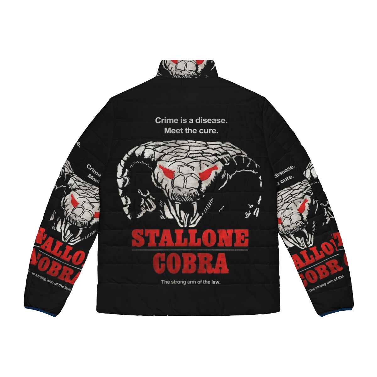 Stallone Cobra 80s puffer jacket inspired by iconic 1980s movies - Back