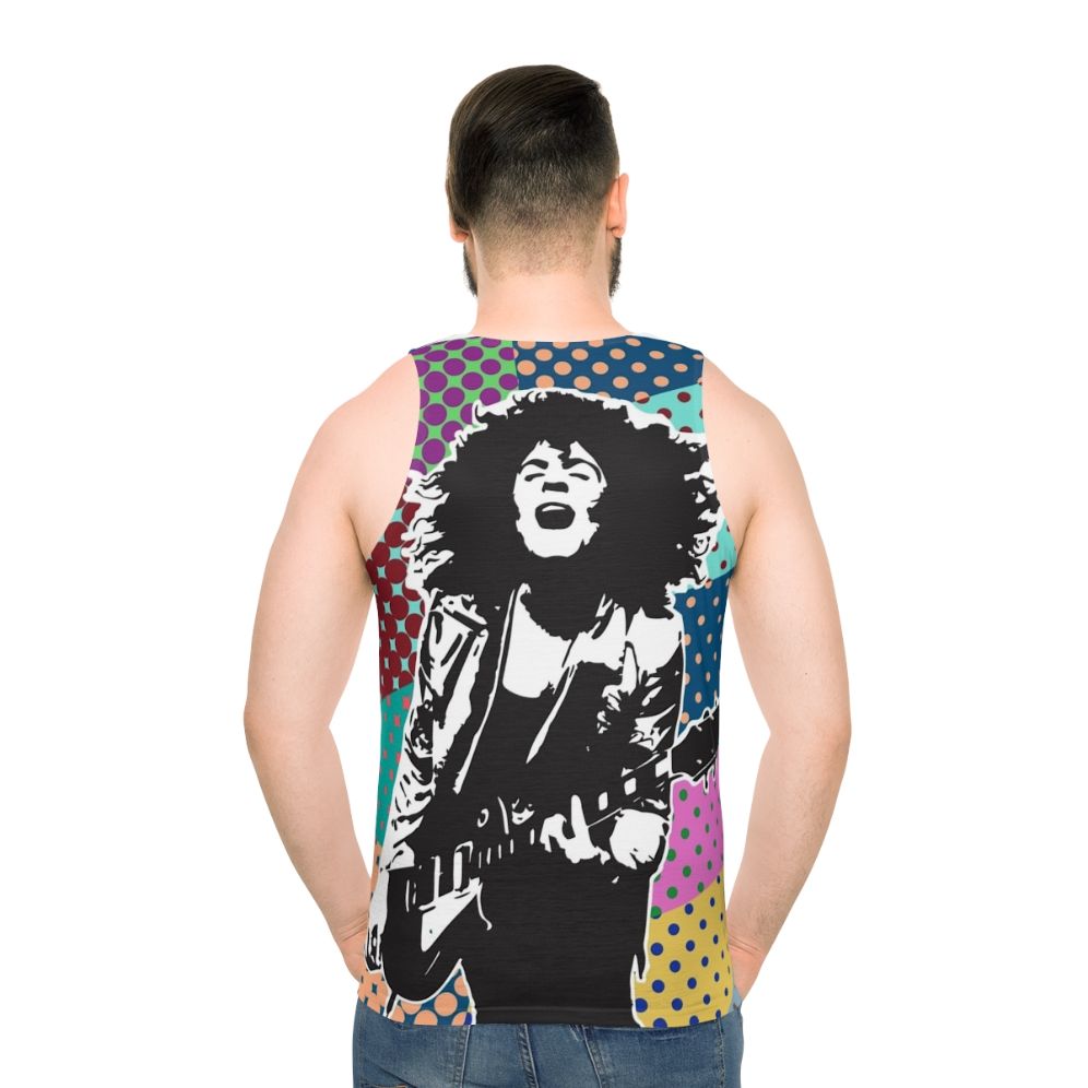 Boogie On Retro Unisex Tank Top for Glam Rock Fans - men back