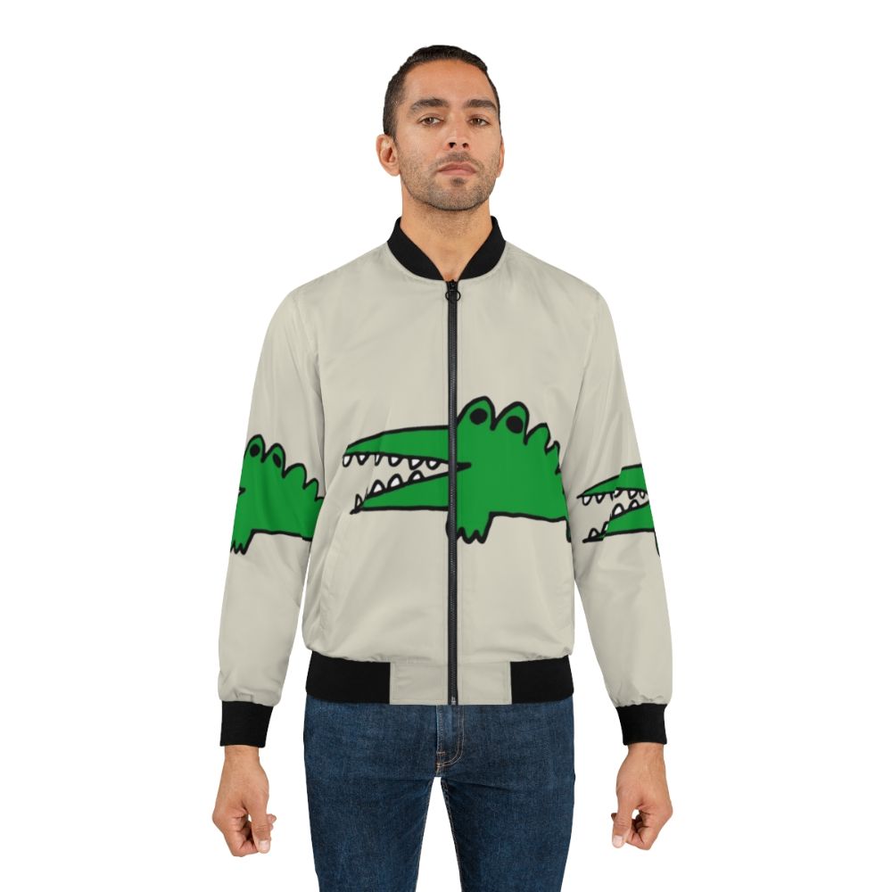 Cute alligator bomber jacket with a cartoon graphic design - Lifestyle