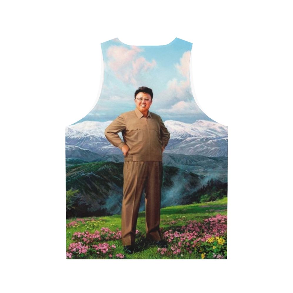 Supreme Leader Kim Jong Il Unisex Humor Tank Top - Back