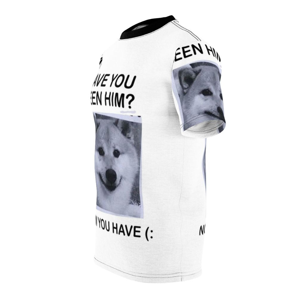 Cute Shiba Inu puppy in "Have You Seen Him" meme-style design - men left