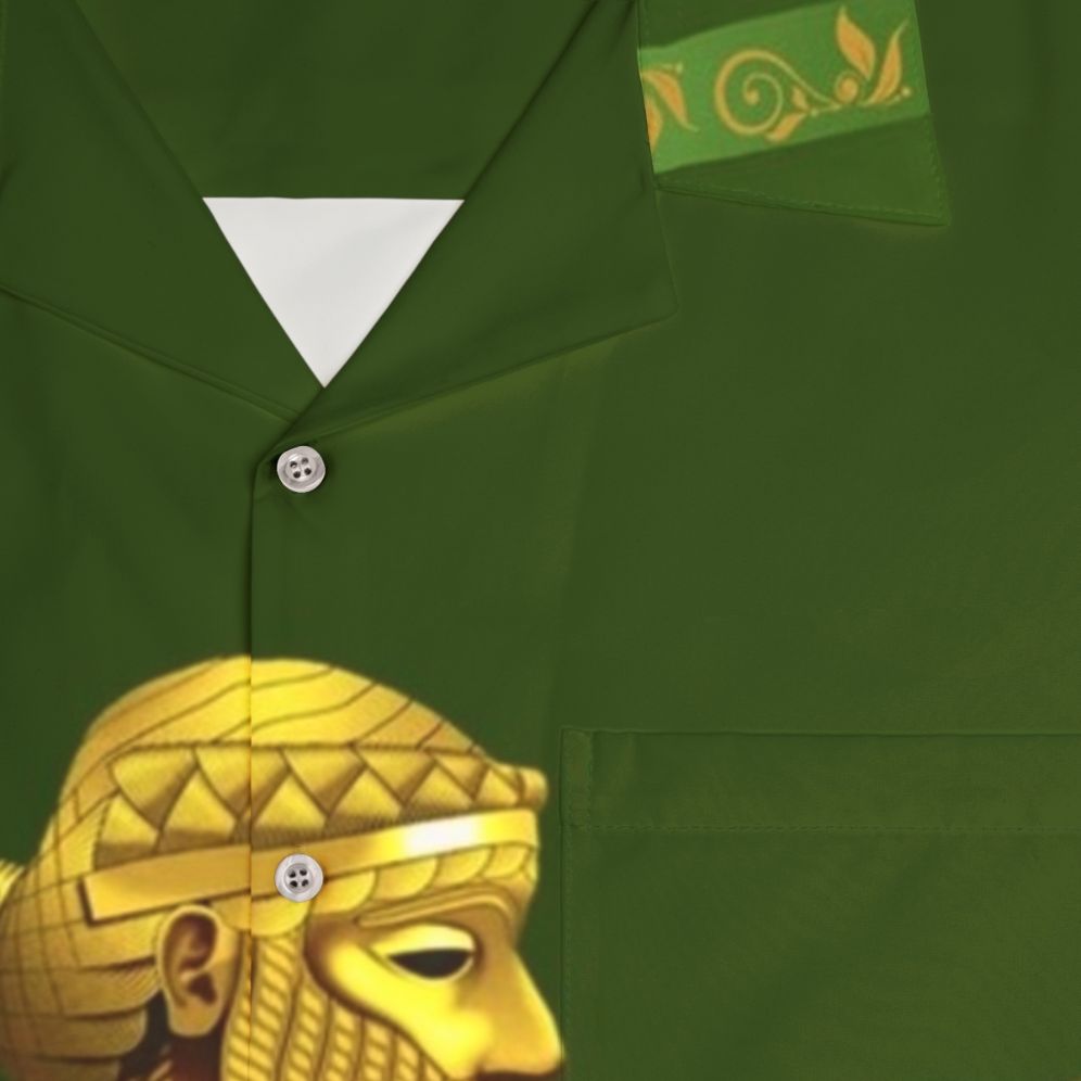 Assyrian King Sargon II Hawaiian Shirt - Detail