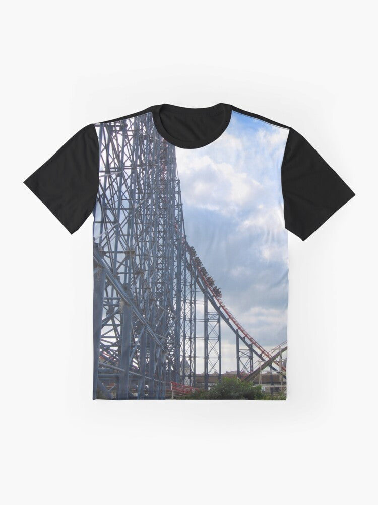 Blackpool Pepsi Max Roller Coaster Graphic T-Shirt - Flat lay