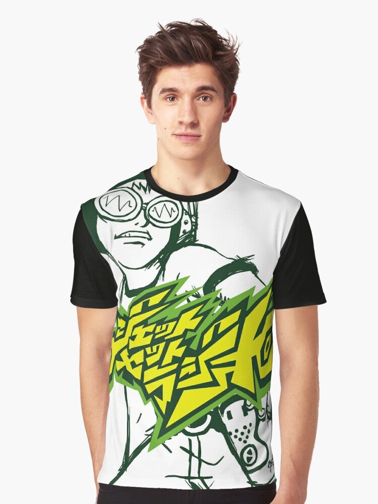 Retro Jet Set Radio graphic t-shirt with pixel beat design - Men