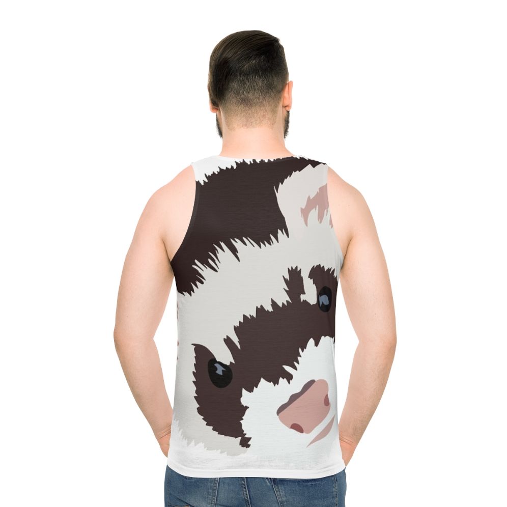 Ferret Head Unisex Tank Top - men back