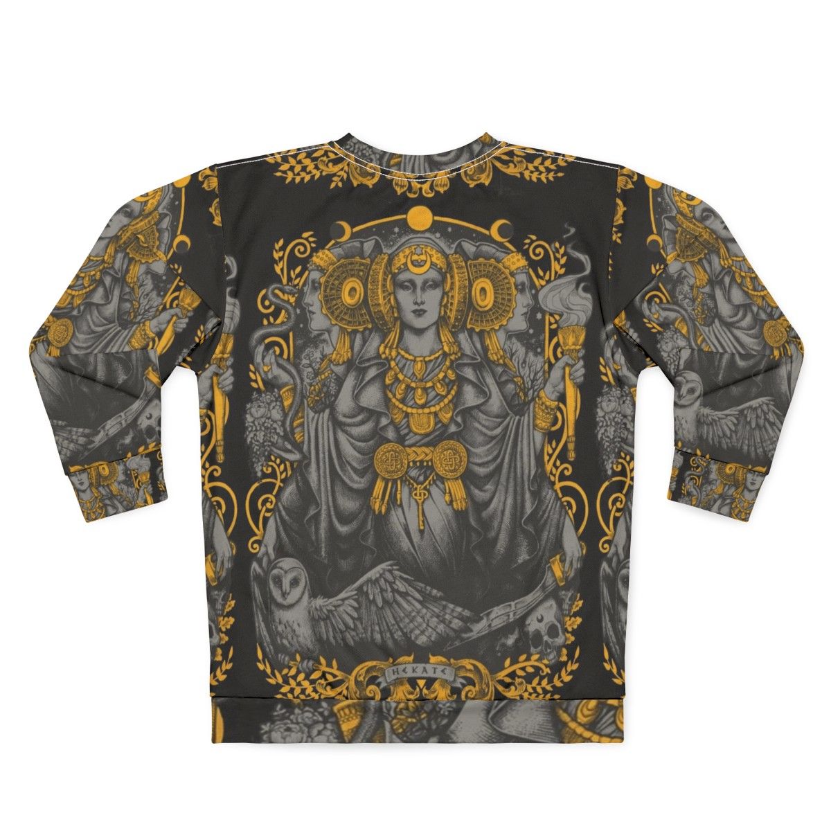 Iberian Hecate Gray Sweatshirt with Occult and Gothic Inspired Designs - Back