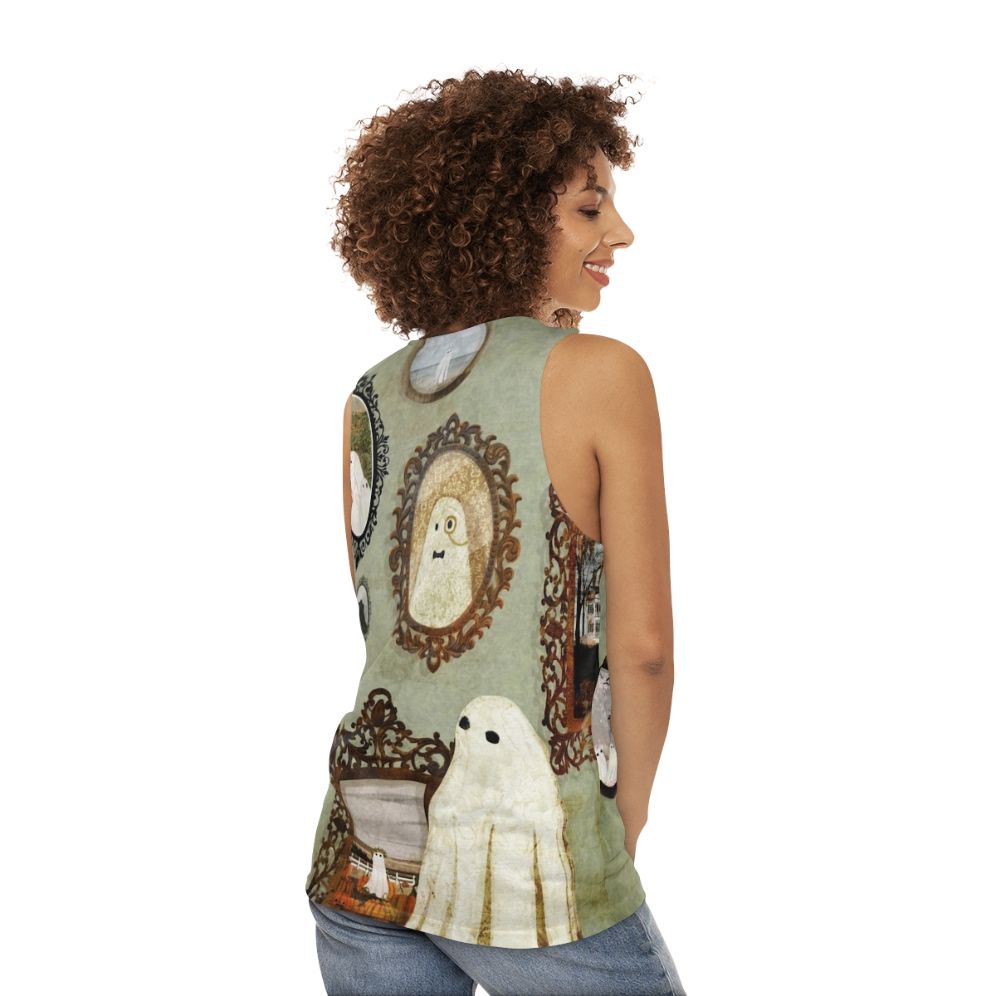 Vintage ghost portrait gallery unisex tank top - women back