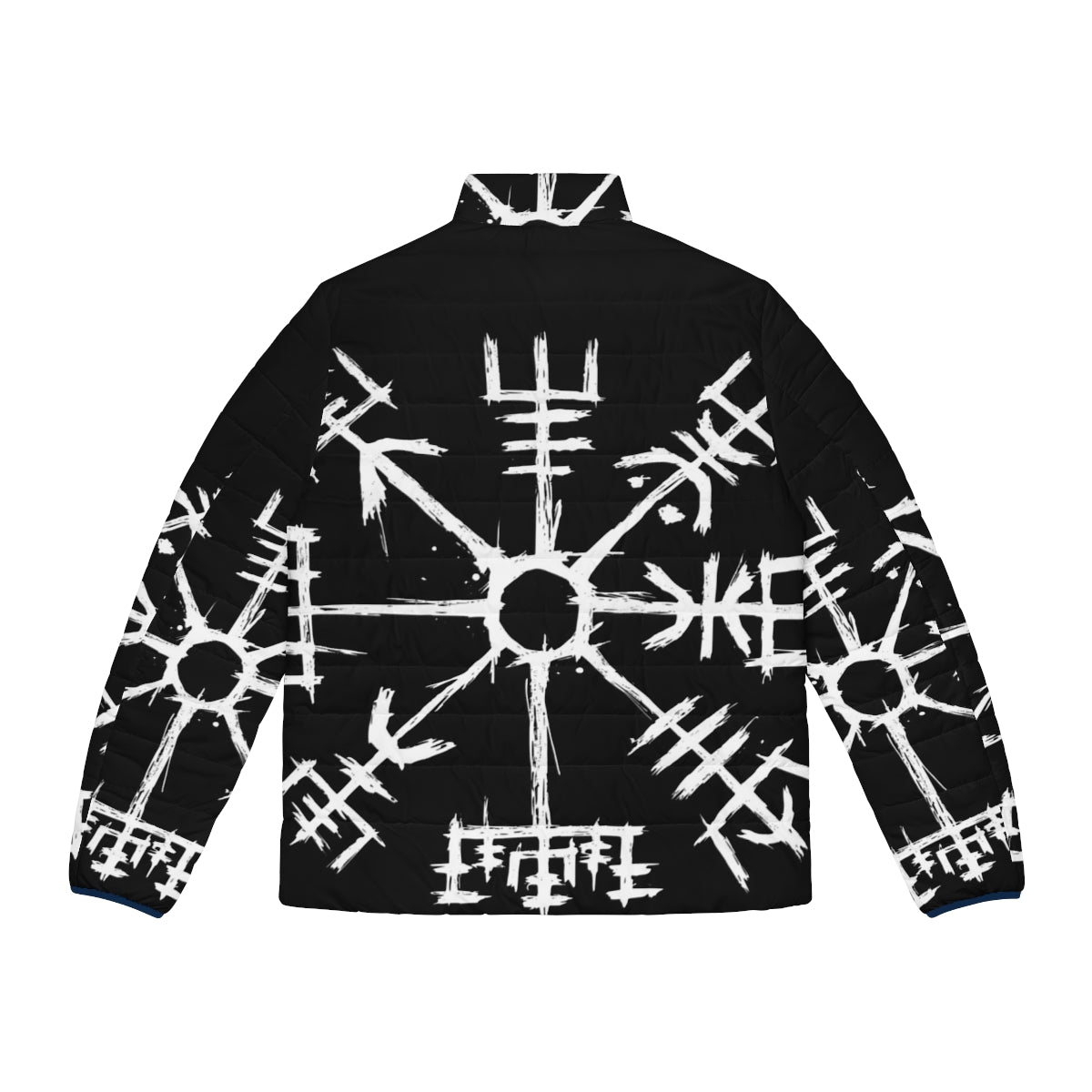 Vegvisir puffer jacket with Norse mythology inspired design - Back