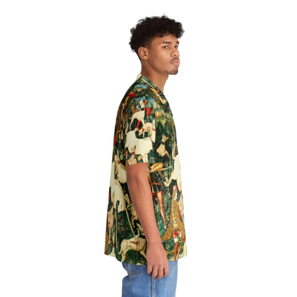 Medieval Unicorn Floral Tapestry Hawaiian Shirt - People Pight