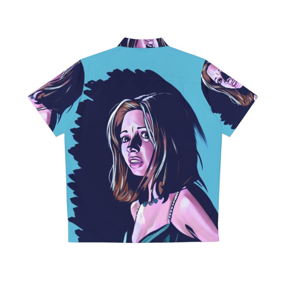 Helen Shivers Hawaiian shirt with horror and slasher design - Back