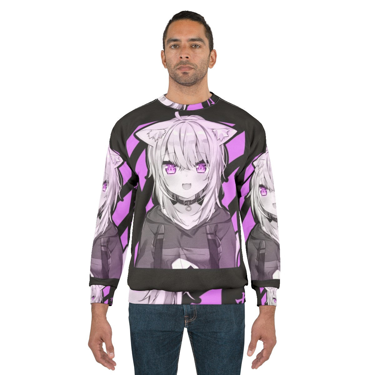 Nekomata Okayu Design Anime Sweatshirt - men