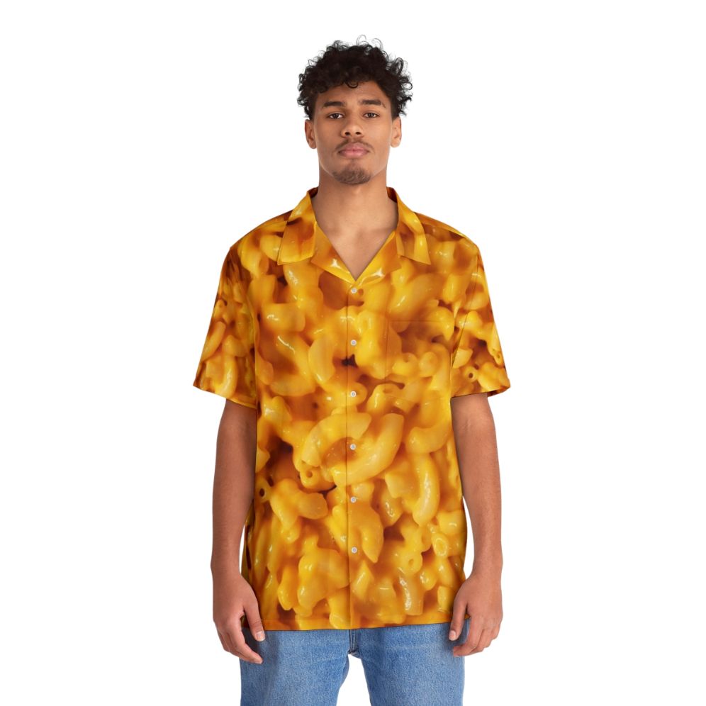 Cheesy mac and cheese themed Hawaiian shirt - People Front