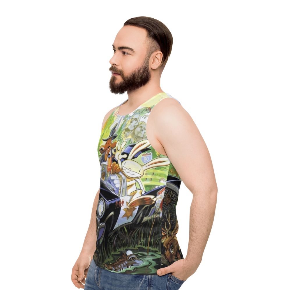 Retro gaming unisex hit the road tank top - men side