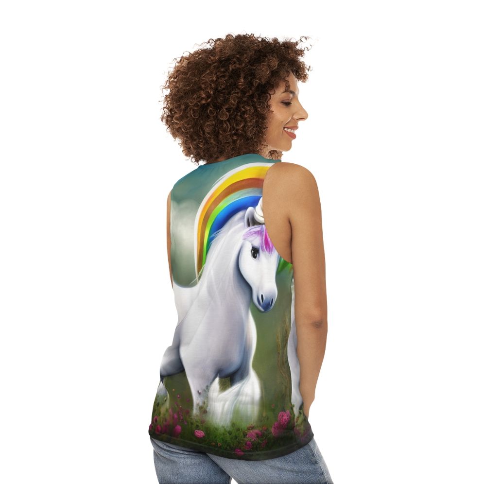 Unisex Legendary Unicorn Fantasy Tank Top - women back