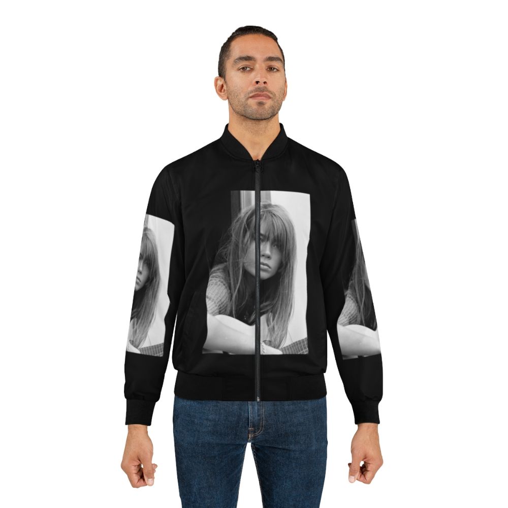 Francoise Hardy wearing a retro 60s bomber jacket - Lifestyle