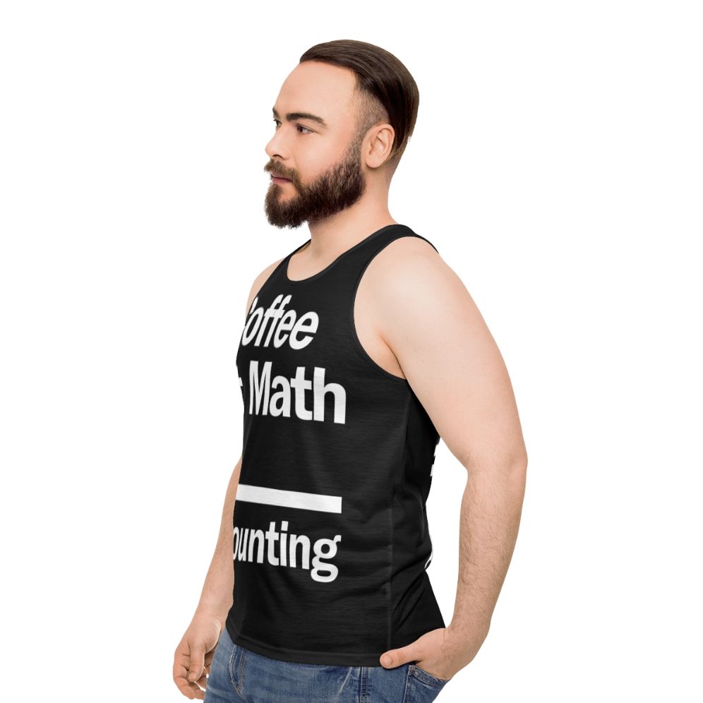 Unisex coffee math accounting tank top - men side