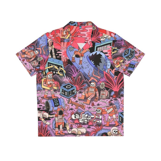 Chaos Hawaiian Shirt featuring a spaceman in a cosmic, supernatural landscape