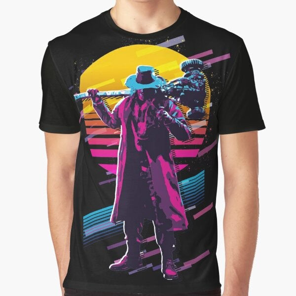 Resident Evil Heisenberg 80s Graphic T-Shirt, featuring the iconic Heisenberg character from the Resident Evil Village game