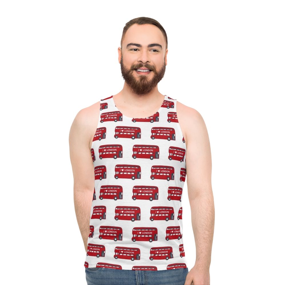 London red double decker bus pattern unisex tank top - men