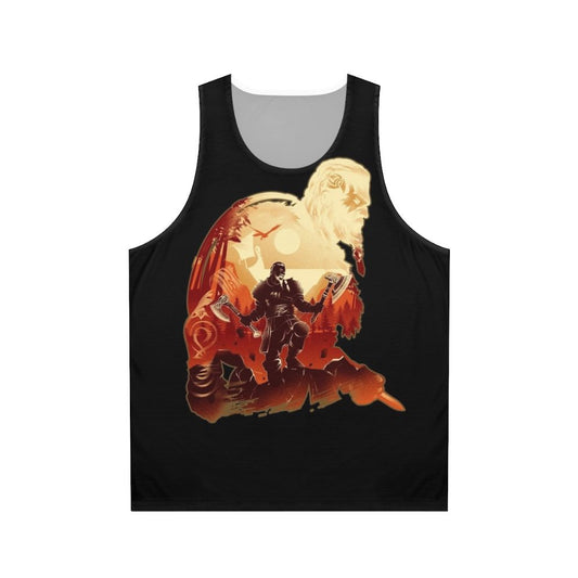 Unisex Viking Adventure Tank Top with Assassin's Creed Valhalla Inspired Design